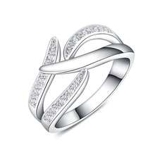925 Sterling Silver Ring Princess Style Zirconia Women's Jewelry Engagement Wedding Party Austrian Crystal Cute - Silver - View 6