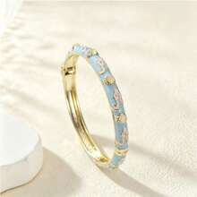 1pc Color Enamel Bangle, Solid Tone Cuff Bracelet, All-Match Ornament For Ladies - Fancy Bracelets - View 14