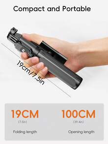 Tongkat Selfie Multifungsi 1m, Tripod yang Dapat Diatur Sudutnya, Dapat Dilipat, Cocok untuk Live Streaming, Foto Grup, dan Perjalanan, Remote Shutter Bluetooth, Rotasi Bebas 360 Derajat, Mudah Mengambil Foto dengan Suasana yang Menarik. Bantalan Pegangan Silikon Anti Selip, Menahan Ponsel dengan Aman Tanpa Merusak, Kompatibel dengan Sebagian Besar Smartphone, Dapat Diberikan Sebagai Hadiah untuk Teman. - A - View 7
