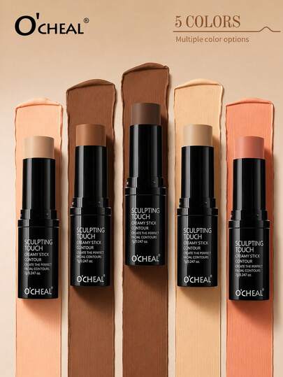 Stick de contour multifonction pour sculpter le visage, mat doux, rétractable à visser, texture crémeuse anti-casse, mélange soyeux et lisse, adhère au maquillage de base sans s'agglomérer ni faire de taches, crée rapidement un maquillage de base défini et raffiné