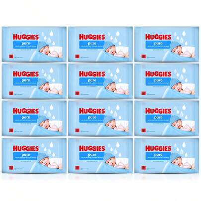 Huggies Pure Baby Wipes 48's - Pack Of 12