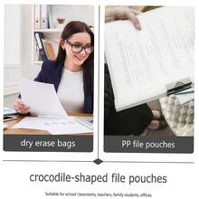 Reusable Large File Bag, 35.61cm Long, With Whiteboard Marker, Multiple Colors, Practical And Durable, Suitable For Teacher Teaching And Document Recording - A - View 9