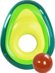 The Avocado-Shaped Inflatable Floatation Device Is Designed For Adults. It Serves As A Pool Floatation Item And Is Suitable For Relaxation And Rest In The Swimming Pool. It Can Also Be Used For Interactive Games. - Multicolor - View 3