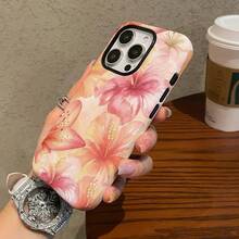 Phone Case - Phone Case Vintage Romantic Floral Phone Case For Iphone 17 17Pro 16Promax 15Pro 13 11 12 X XS 8Plus 7 Glossy 2In1 Design - 白色 - 查看 3