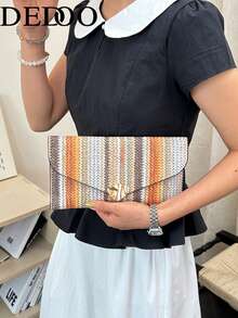 Dedoo 2026 Latest Fashion Colorful Plaid Handbag - Coffee - View 9