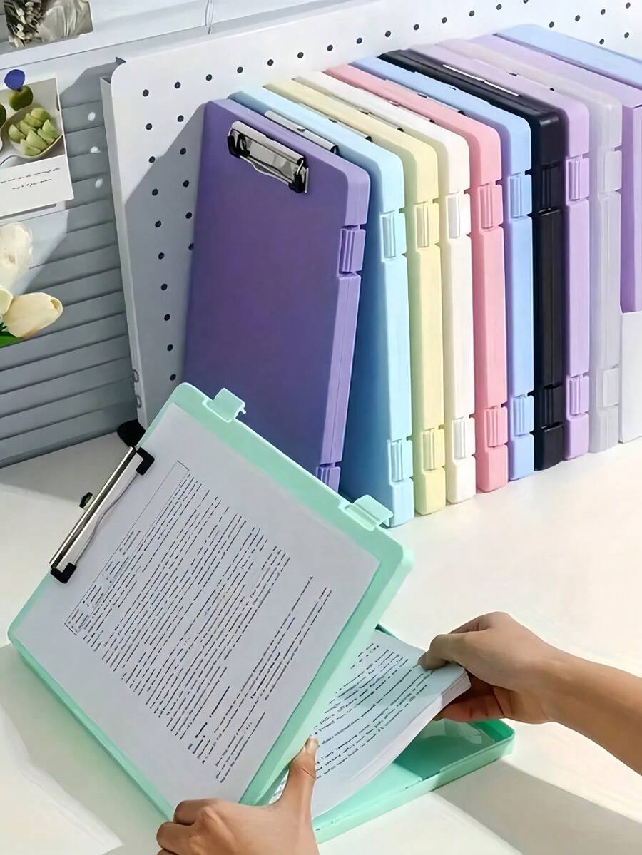 A4 Size Folder Storage Box, Large Capacity Paper Organizer, Music Score Holder, Clipboard, Folder With Clips, Loose-Leaf Binder, School Office Supplies, Travel Essentials, Desktop Organizer,Back To School