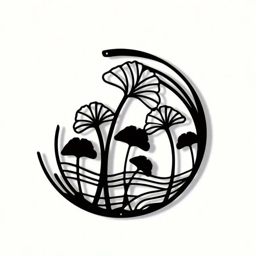 Panel de metal, arte de pared decorativo de silueta de metal negro de 11.8 pulgadas, adecuado para decoración del hogar, jardín y paredes interiores - Negro - Ver 1