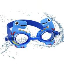Children's 3D Cartoon Swimming Gear Set | 3D Shark/Dinosaur Anti-Fog Goggles + Cartoon Swim Cap + Waterproof Storage Bag | Includ, First Day Of School - Blue - View 9