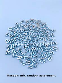 100pcs Plastic DIY 26 Pcs English Alphabet Pendant Accessories, Random Letters (Assorted) - Silver - View 2