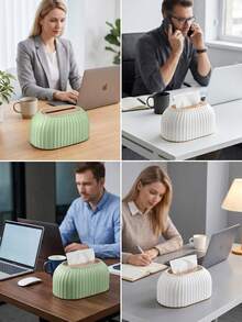 Stylish Tissue Box With Bottom Buckle To Secure Paper Towels Durable Tissue Holder For Minimalists Vintage Tissue Box Perfect For Nightstand Minimalist Tissue Box Home Essentials Bathroom Decor Office Kitchen Paper Towel Holder - Multicolor - View 8