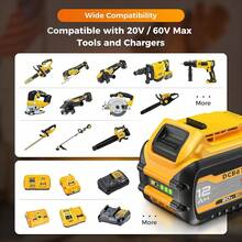 True 12000mAh Replacement For 20V/60V Max Battery, High Capacity Lithium Batteries Compatible With DCB606 DCB609 DCB612 DCB200 DCB206 DCB207 Series Cordless Power Tools - Multicolor - View 3