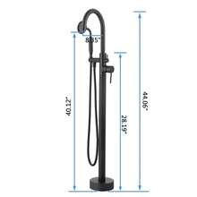 Freestanding Tub Filler Bathtub Faucet Matte Black With Hand Held Shower Floor-Mount-XY469913 - 1 - View 5