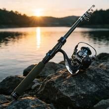 SEACHASER 1.8m/2.1m 伸縮釣竿 + 釣魚包 + 釣魚捲線器 + 釣魚線 - 橄欖綠 - 查看 4