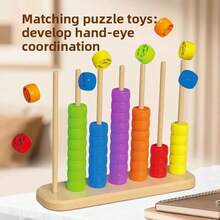 Multi-Functional Educational Stress Relief Toy Gift Set, Finger Transformation Chain, Finger Spinner, Multi-Player Tic Tac Toe Desktop Game, Wooden Stacking Blocks Color Sorting Matching Teaching Aid, Children's Thinking Training Birthday Gift - Multicolor - View 3