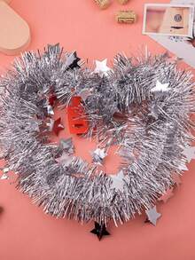 Guirnalda de cinta de espumillón y serpentina con estrella de cinco puntas para decoración de boda, fiesta de Navidad y eventos - Ver 6