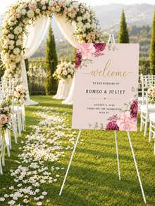 1pc Foldable Portable Tripod Display Stand, Adjustable White Metal Art Display Rack, Suitable For Wedding Signs, Posters, Paintings, Ceremony Advertising Display And Birthday Banner Decoration - Multicolor - View 8