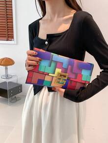 Dedoo 2026 Latest Fashion Colorful Plaid Handbag - Multicolor - View 8