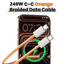 1-3PCS 3.3ft 6.6ft USB C To USB C 240W Fast Charging Cable Compatible With Apple 17 16 15Pro Max Galaxy S26 S25 S24 And More - 橘色 - 查看 6