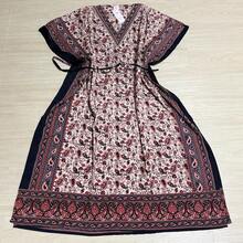 Women Long Dresses - Burgundy - View 2