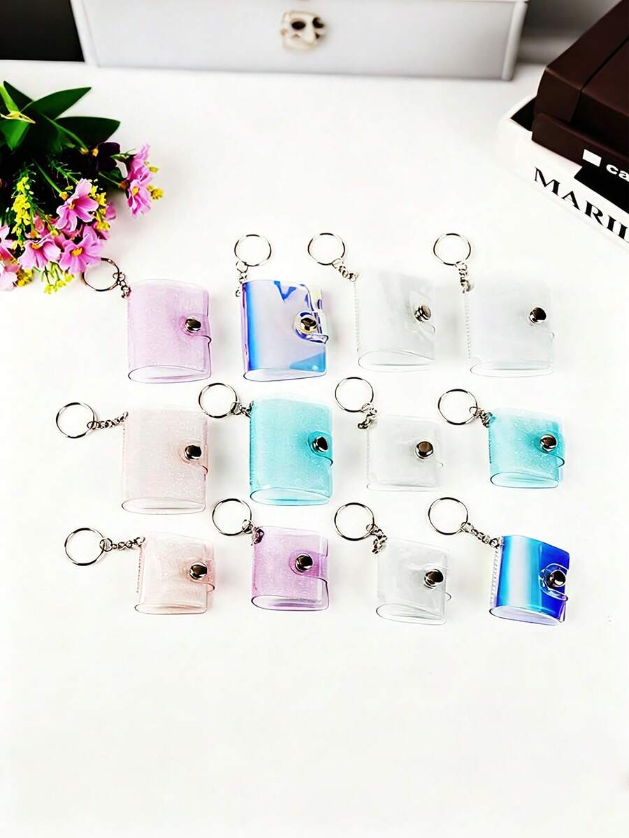 1Pc Mini 2-Inch Inset Photo Album With Keychain,ID Photo Graduation Card Storage Album,Portable Pocket Picture Holder For Photo Collecting,Gift