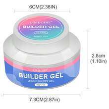LIMEGIRL 硬式建構凝膠 60g 透明/粉色/白色 LED UV 延長凝膠，強效強化與雕塑凝膠，適用於甲面覆蓋，專業沙龍與 DIY 美甲 - 白色 - 查看 8