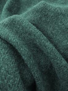 Women's Plus Size Solid Color Knitted Top, Long Sleeve Crew Neck Regular Fit Sweater, Ideal Choice For Autumn Outfits - Green - View 6