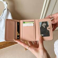 Silver Star Studded Small Trifold Wallet For Women, Large Capacity, Versatile Minimalist Wallet - Multicolor - View 3