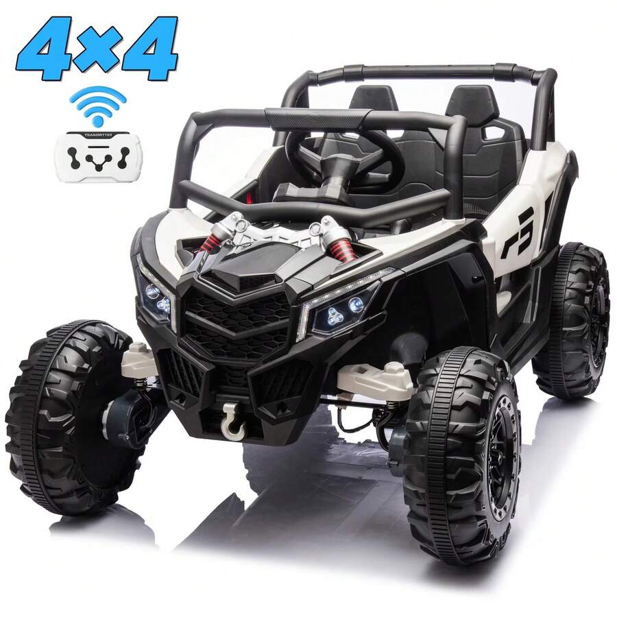 JOYRACER 24V 4WD Kids Ride-On UTV Car With Parent Remote Control, 2 Seater, Bluetooth Music, LED Lights, All-Terrain Vehicle For Outdoor Fun, Ideal Gift For Boys & Girls - Black - View 1