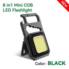 KZ USB LED Mini COB 鑰匙圈手電筒 可充電燈 3 種照明模式 適用於露營、居家、釣魚等 鑰匙圈工作燈 緊急燈 附折疊支架、開瓶器、掛鉤與可調式支架設計 - 8合1 - 查看 13