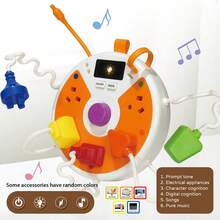 Mainan Steker Multifungsi untuk Balita, Mainan Edukasi Montessori, Puzzle Steker Bentuk dan Lampu dengan Musik, Mainan Belajar Keterampilan Motorik Halus untuk Bayi Usia 18 Bulan ke Atas - MultiWarna - View 14
