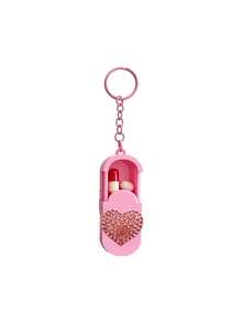 Portable Pill Box With Keychain, Portable Slide-Out Small Pill Box With Heart Pattern, Pill Storage Box For Office Workers, Travel Medicine Storage Box, Pocket Pill Box, Compact Small Pill Box, Daily Pill Storage Container, Waterproof Pill Box With Keychain Chain, Home Essential, Suitable For Work, Travel, School - Multicolor - View 12