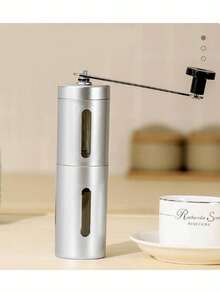 1pc Manual Coffee Bean Grinder, Stainless Steel Hand Crank Adjustable Coffee Mill - Stainless steel - View 5