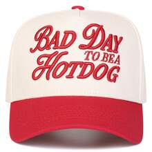 1件女款 BAD DAY TO BE A HOTDOG 卡車司機帽，個性化字母刺繡棒球帽，街頭時尚五片帽，戶外防曬休閒帽，適合春夏秋旅行與海灘度假 - 彩色 - 查看 13