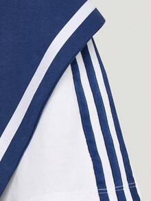 Adidas Women's DCE BOX TEE Polo Shirt, Knitted Collar Short Sleeve TKZ4182 - Blue and White - View 6
