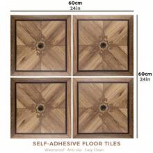 shiny home 8pcs Self-Adhesive Floor Tiles, Heat Resistant, Easy To Cut And Install, Waterproof Backing Sticker, Suitable For Bedroom, Living Room, Kitchen - Light Brown Wood Grain - View 3