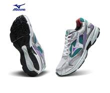 Mizuno 新款 SPEED 2K 緩震網布透氣多功能休閒跑步鞋 中性款 - 銀白色/翠藍色 - 查看 8