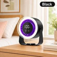 Ventilador de escritorio y pared 3 en 1, brisa suave y silenciosa, luz ajustable de 3 colores, batería recargable USB de 3600mAh, pantalla LED de batería y velocidad del ventilador, velocidad del ventilador ajustable de 0-10, cabezal inclinable de 180°, adecuado para oficina, dormitorio, residencia, cocina, regalo - 1 pieza - Ver 9