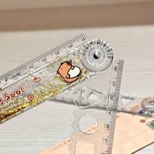 1pc 30cm Capybara Folding Ruler, Capybara Liquid Sand Straight Ruler, Student Stationery Drawing Ruler - Multicolor - View 4