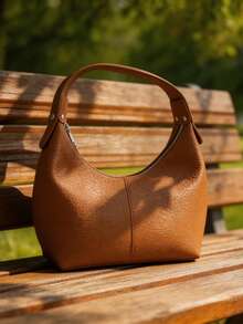 1pc Mini, Minimalist Design Soft PU Solid Color Multi-Function Mini Crossbody Bag, Women's Underarm/Handheld Small Wallet, PU Material, Portable Mini Style - Brown - View 5