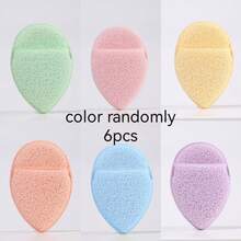 6pcs Facial Sponge Set, Colorful Cleansing Puffs For Daily Face Washing, Soft Reusable Makeup Remover Pads And Exfoliating Pads With Mud Mask Applicator - Multicolor - View 11