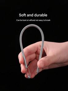 Juego de 2 piezas/1 pieza Herramienta de reemplazo de cordón con resorte, herramienta de enhebrado fácil, herramienta de enhebrado flexible multifunción enhebrador de ojales con resorte, ayuda para insertar banda elástica de ropa, insertador de banda elástica 2 en 1 para pantalones, sudaderas con capucha, vestidos | Juego de herramientas esenciales para el hogar, incluye herramienta de cordón de cintura, herramienta de ayuda DIY sin costura (resorte de acero, cabezal guía flexible) - Plateado - Ver 3