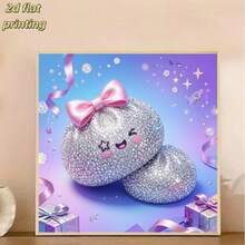 New Arrival! Cute Sparkling Bao Bun Pattern DIY Diamond Painting 2D Flat Printing Handmade DIY Frameless Diamond Painting Kit, Round Diamond Beads And Vibrant Colors, Create Your Own Artistic Decor, Suitable For Home And Office Wall Decoration, Can Be Used As Living Room Wall Decor, Room Decoration Gift, Holiday Artwork, Ideal Gift For Family And Friends. - View 2