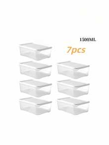Contenedores de almacenamiento de alimentos transparentes y apilables para refrigerador con tapas herméticas, a prueba de fugas para congelador - Cajas para conservar frescos carnes y verduras, contenedores de almacenamiento de ingredientes frescos para cocina y refrigerador que ahorran espacio - Multicolor - Ver 5