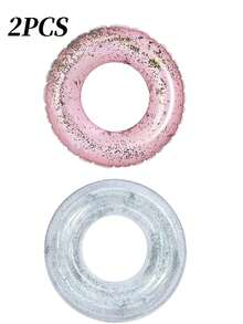 Transparent Sequin Inflatable Swimming Ring, Portable Thick Design, Adult Buoyancy Swimming Ring, Water Sports Equipment, Beach Party Accessory, Perfect Gift For Summer Swimming Pool Vacation Relaxation, Beach Essential - Multiple Styles - View 13