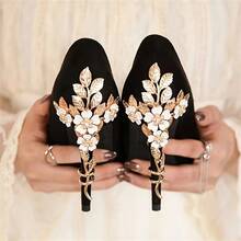 2pcs Detachable High Heel Back Decorations, Luxury Sexy Women's Shoe Accessories - Gold - View 1