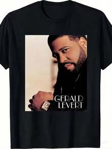Herren- und Damen-Gerald-Levert-Unisex-T-Shirt aus 100 % Baumwolle, weich, ein unverzichtbares All-Season-Casual-Streetwear-, passend zu jedem Stil zu jeder Jahreszeit, erschwinglich für den täglichen Gebrauch und ein perfektes Geschenk für Fans und Freunde - G - Schwarz - Übersicht 1