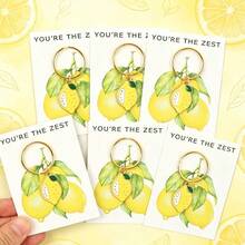6 piezas Llaveros de Limón con Tarjeta de Felicitación "Eres el Mejor", Perfecto para Amantes del Limón, Regalo de Decoración de Fiesta, Cumpleaños, Regalo de Recompensa de Aprendizaje - Multicolor - Ver 9