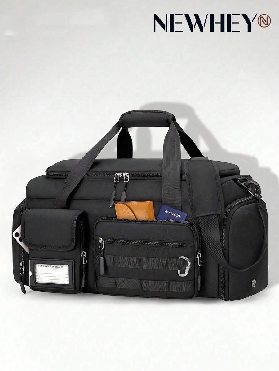 NEWHEY 40L/55L Große Kapazität Reisetasche, Herren wasserdichte Wochenendtasche mit Schuhfach und Nasswäsche-Tasche, Damen Sporttasche, Handgepäck Übernachtungs-Rucksack