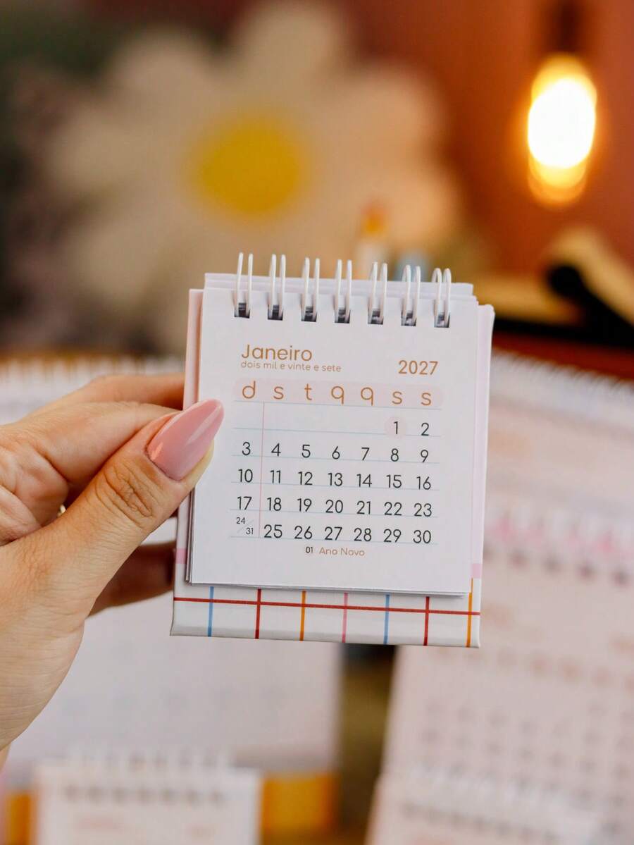 Calendario de Mesa 2027 Mini - Multicolorido - Visão 1