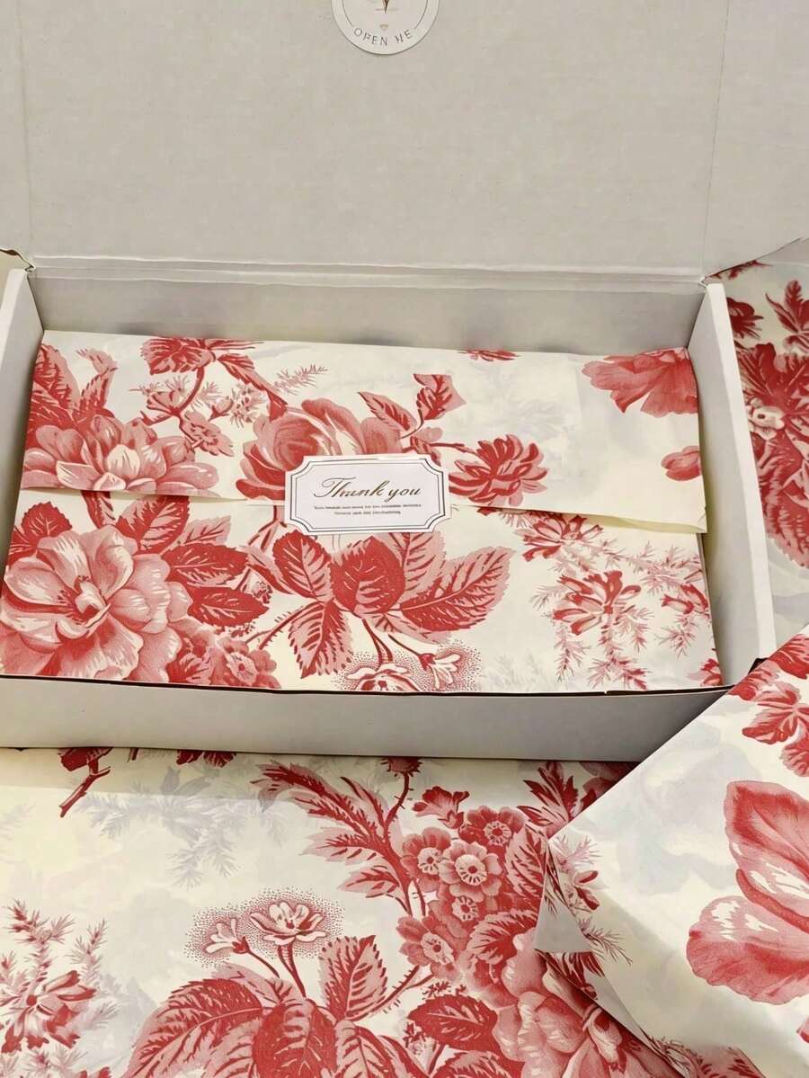 10/20/25/50 Sheets Red Peony Pattern Tissue Paper, Suitable For DIY Crafts, Party Gifts, Bouquet Wrapping, Clothing Packaging And Birthday Gift Decoration - Red Peony - View 1